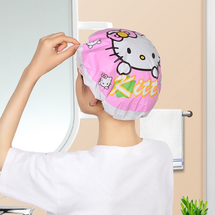 Mũ trùm đầu tóc chống thấm nước khi tắm hoặc ủ tóc