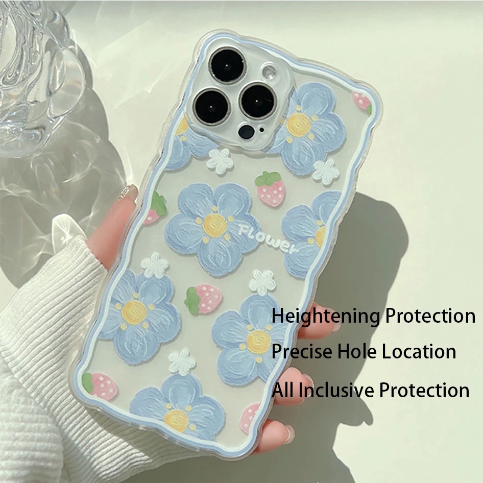 Ốp lưng iphone In Hình Hoa Và Dâu Tây Cho In Hình Hoa Và Dâu Tây Cho for iPhone14 Pro Max 13 12 11 Pro max XS max xr 7 8 se 2020 plus