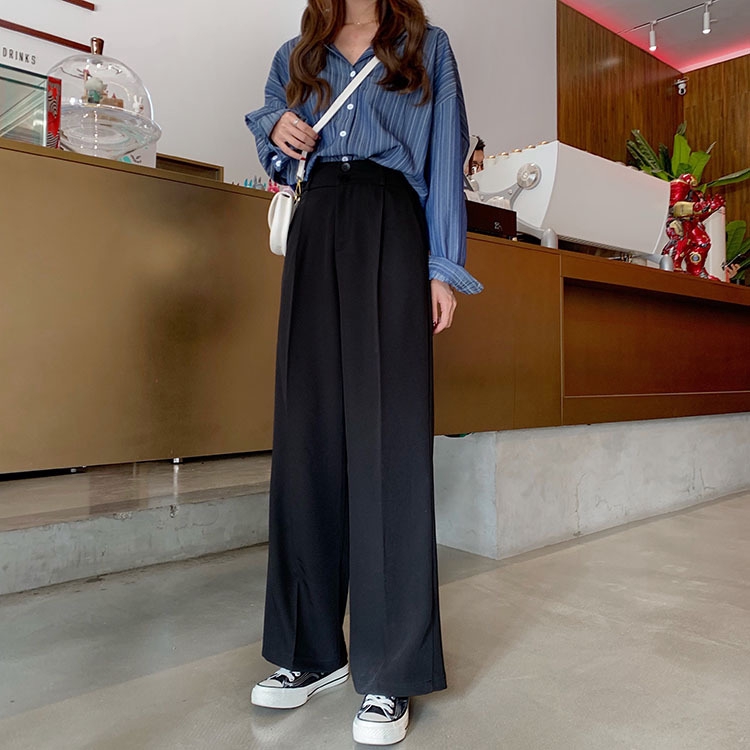 Quần lưng cao ống rộng thời trang cho nữ | BigBuy360 - bigbuy360.vn