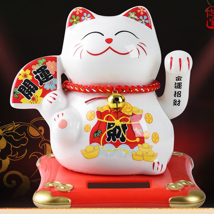 Mèo thần tài vẫy tay đặt bàn làm việc, ô tô ,quầy lễ tân ,phòng khách ,bàn thần tài - gốm sứ cao cấp