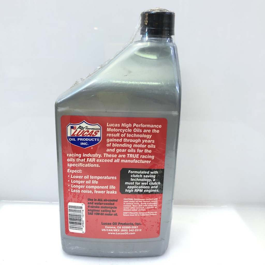 Nhớt tổng hợp cao cấp xe máy. mô tô PKL LUCAS High Performance Synthetic 10W50 Motorcycle Oil (nhập khẩu USA)