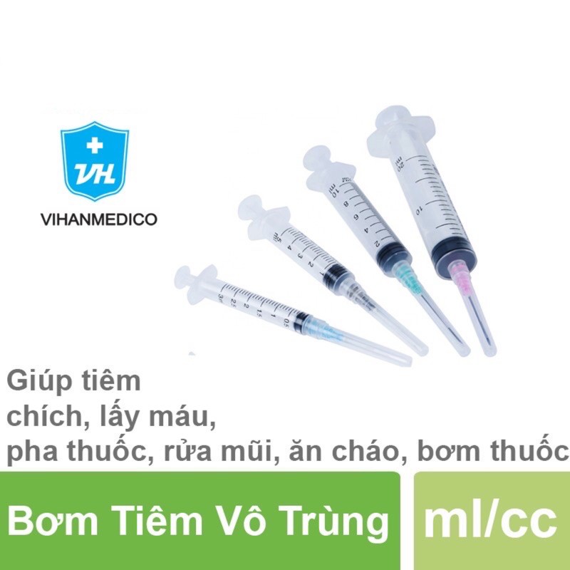 Bơm tiêm, bơm kim tiêm, xilanh sử dụng 1 lần 3 5 10 20 ml/cc