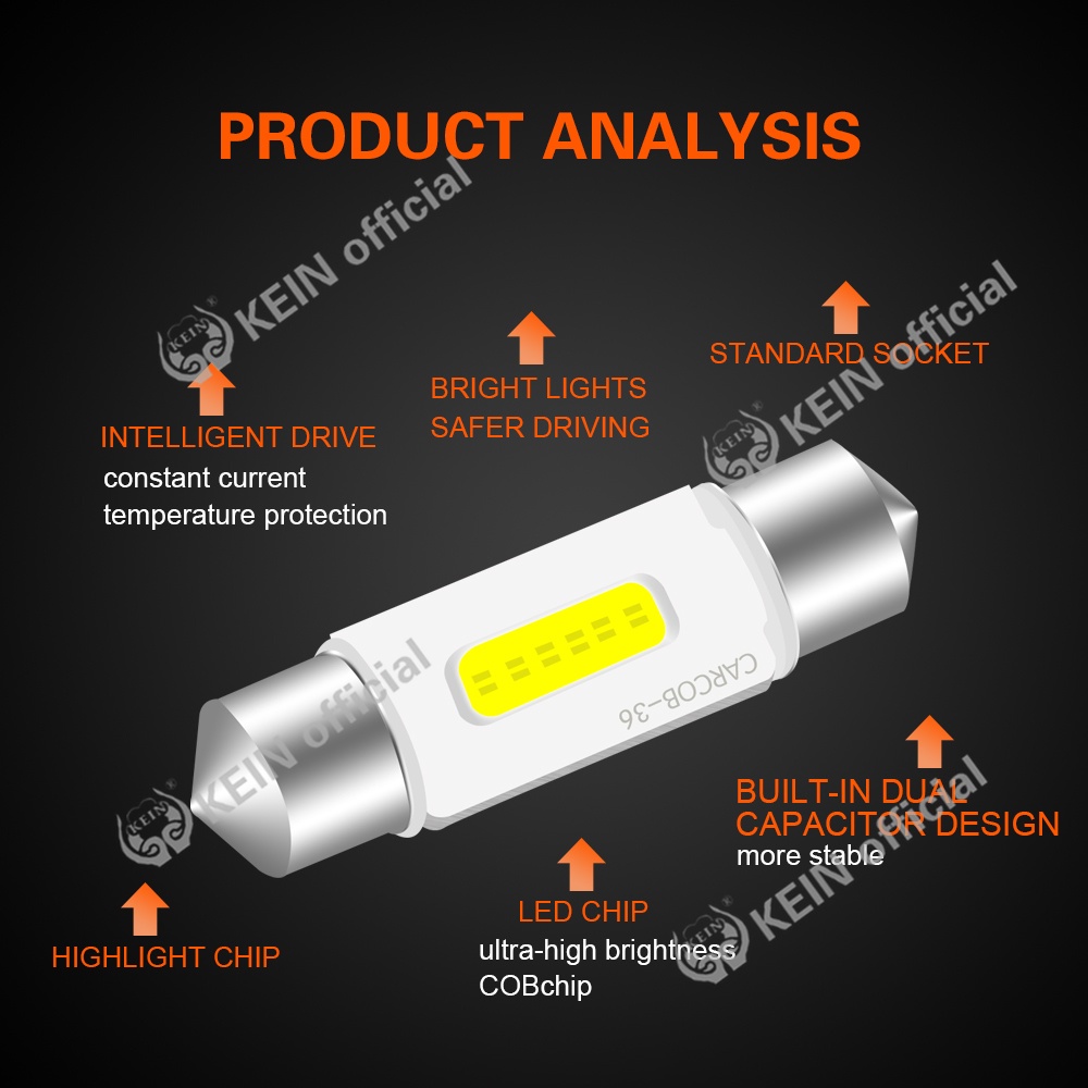 Đèn Led COB 2021 31mm 36mm 39mm 41mm Cao Cấp Ánh Sáng Trắng Gắn Bên Trong Xe Hơi