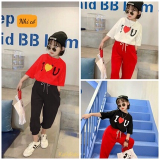Sét bộ thun i❤️u năng động bé gái