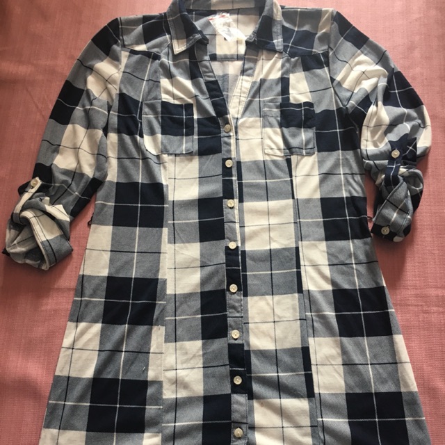 Sơ mi nữ dáng dài xuất dư size L