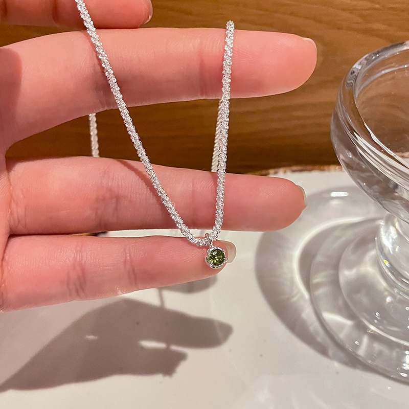 Vòng cổ Bạc Đính Kim Cương Lấp Lánh Thời Trang Hàn Quốc Cho Nữ