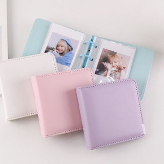 ALBUM, MINI BINDER BÌA DA MÀU TRƠN KÈM 20 SHEET