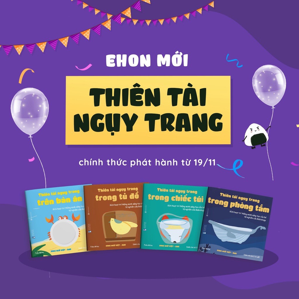 Sách Ehon - Thiên Tài Ngụy Trang song ngữ Việt Anh kèm file nghe quét mã QR - Dành cho trẻ 2-6 tuổi (Bộ 4 cuốn)