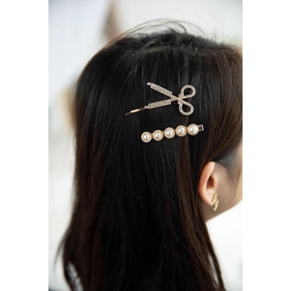 Set 6 Kẹp Tóc Tiểu Thư Sang Chảnh ( Màu Vàng )