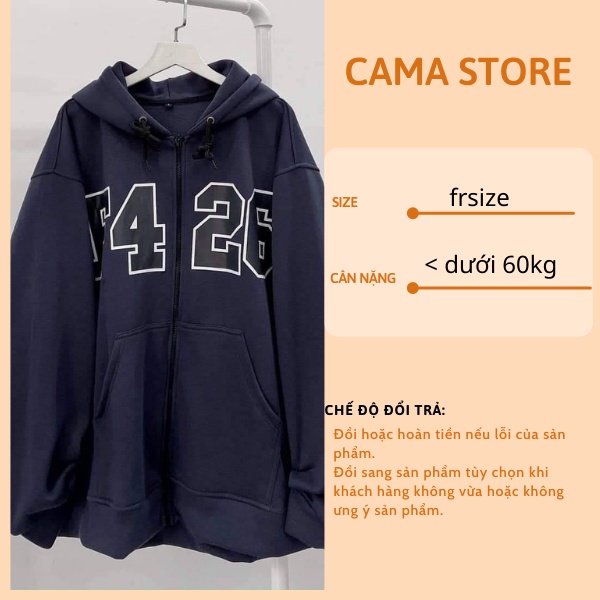 Áo khoác hoodie nữ form rộng có dây kéo cute hàn quốc unisex dài tay CaMa Store AN26 | BigBuy360 - bigbuy360.vn