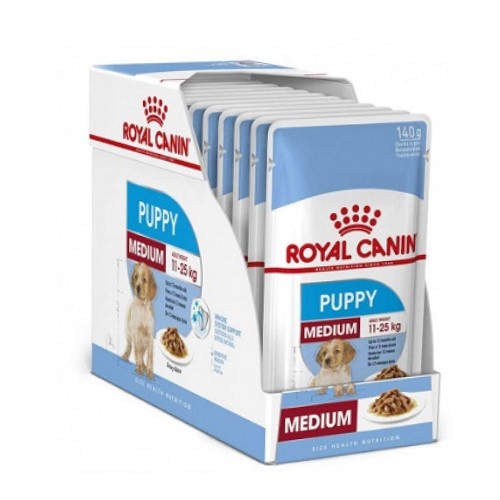 [CHÍNH HÃNG] ROYAL CANIN - THỨC ĂN ƯỚT CHO CHÓ MEDIUM PUPPY - GÓI 140G