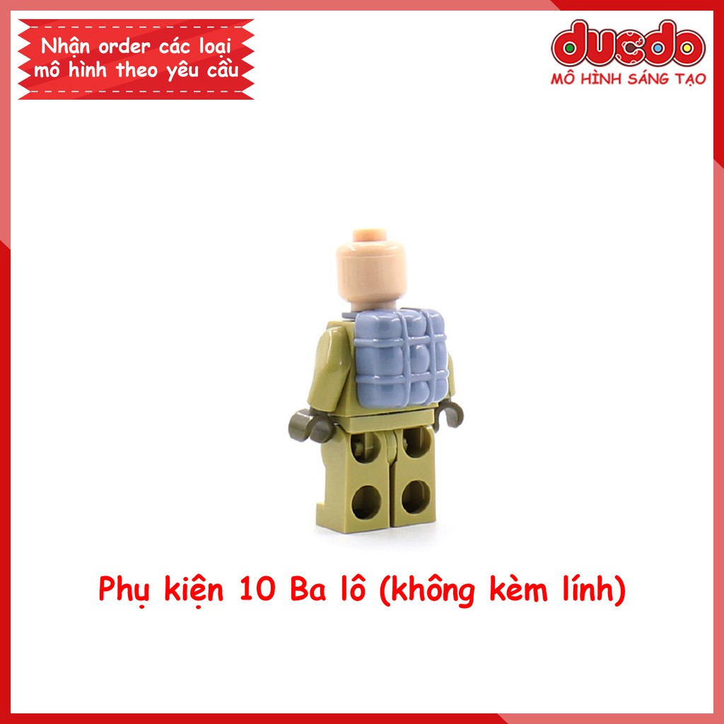 Combo 10 Phụ kiện balo cho lính màu xanh (không gồm lính) - Đồ chơi Lắp ghép Xếp hình Mô hình Mini Minifigures MOC