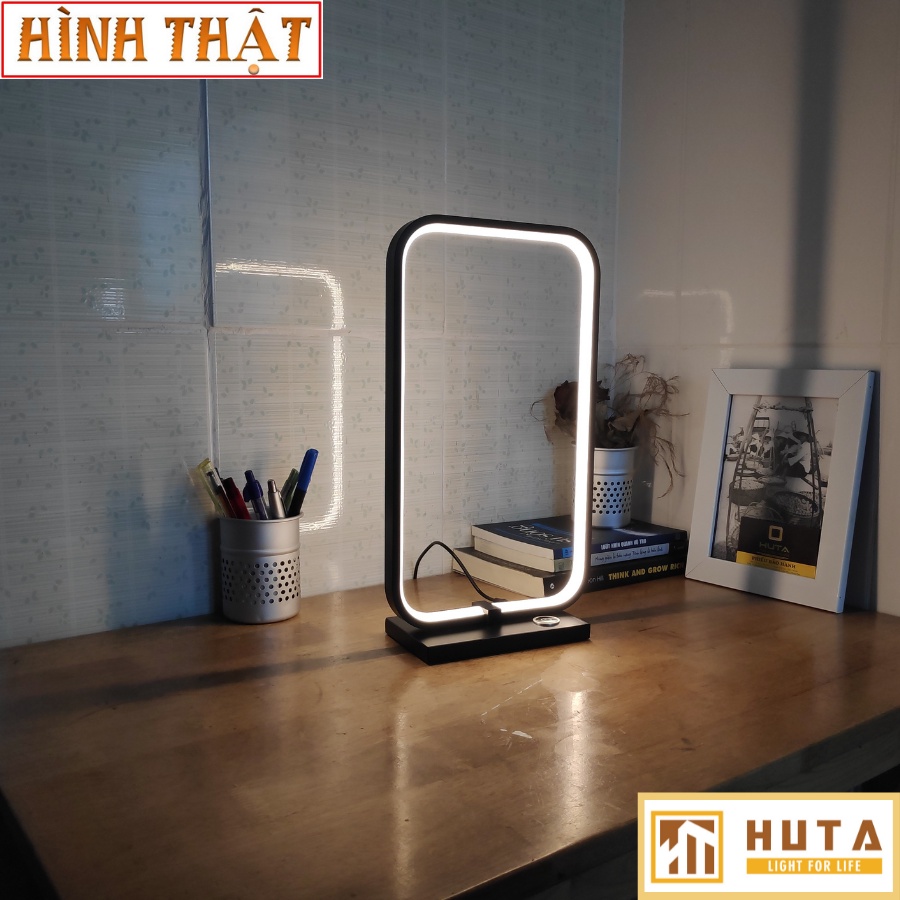 Đèn Bàn Cảm Ứng HUTA Tăng Giảm Độ Sáng, Ánh Sáng Vàng, Dùng Làm Đèn Ngủ, Để Phòng Khách, Trang Trí Decor, Led 12W, CN1