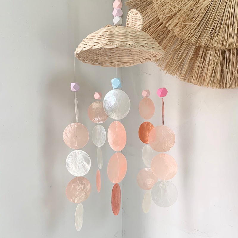 Chuông Gió Vỏ Sò Tự Nhiên Handmade Treo Nôi Em Bé