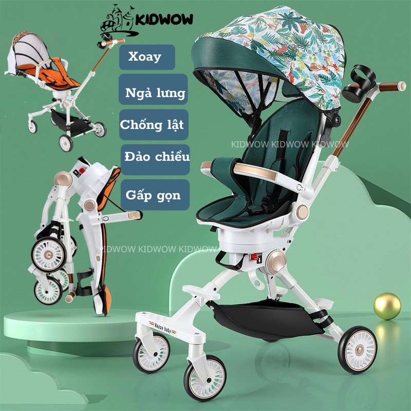 XE ĐẨY DU LỊCH HDM999 CÓ THỂ NGỒI NẰM, NGẢ LƯNG CHO BÉ - XE ĐẨY ĐẢO CHIỀU, GẤP GỌN, BÁNH XOAY 360 ĐỘ