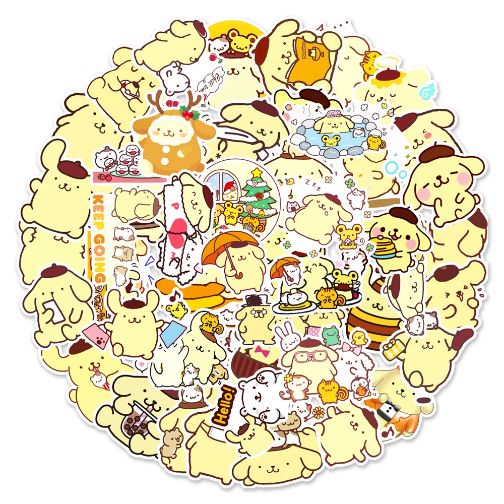 Set 20 sticker hình dán chó Corgi, Yugui, Pudding chống nước dán sổ tay, mũ bảo hiểm, xe máy, bình nước, vali, ván trượ