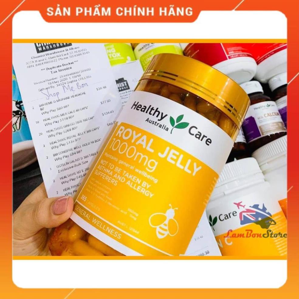 Sữa Ong Chúa Healthy Care Royal Jelly 1000MG 365 viên - Xuất xứ Úc