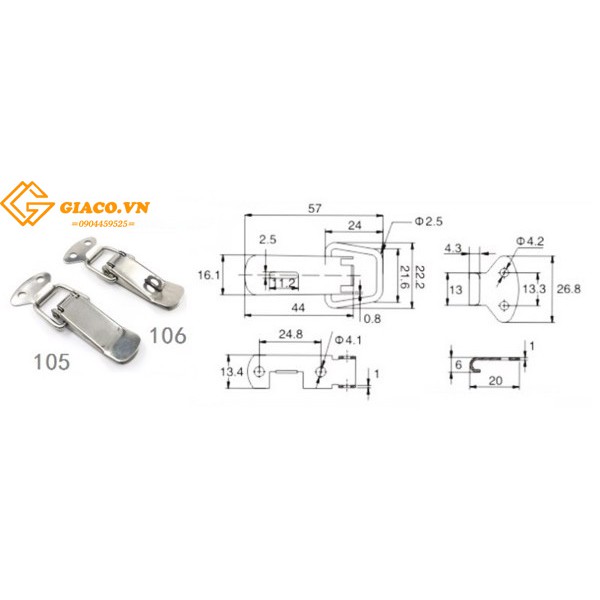 Khóa hộp SF106 - inox 304