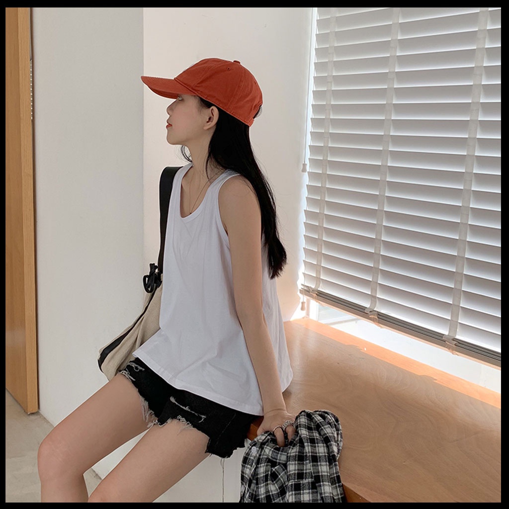 Áo ba lỗ from rộng sát nách màu trắng / màu đen CRA049