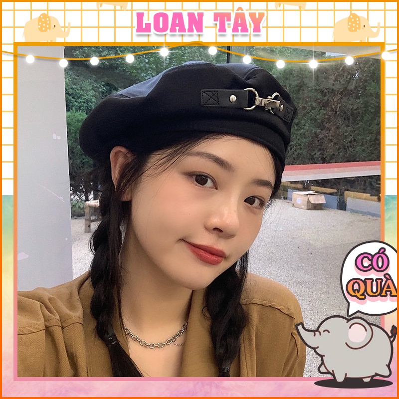 Nón Nồi Beret Phối Khuy Móc Kẹp Xinh Xắn Mũ Hoạ Sĩ L2169