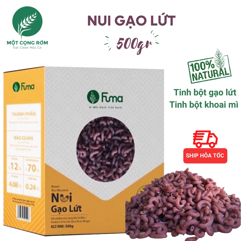 Nui gạo lứt FUMA 500gr, nui ăn kiêng, giảm cân