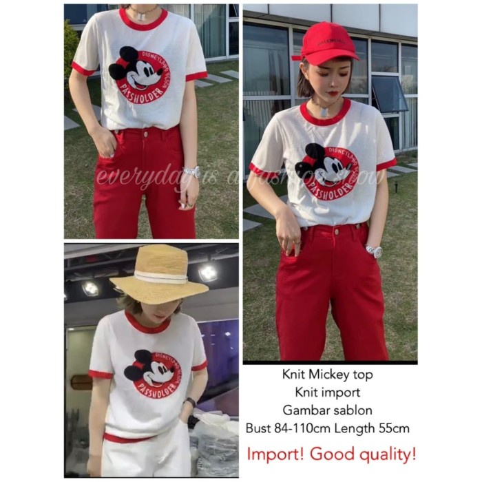 Áo thun nữ ngắn tay in hình chuột mickey 0141 TJR MP965