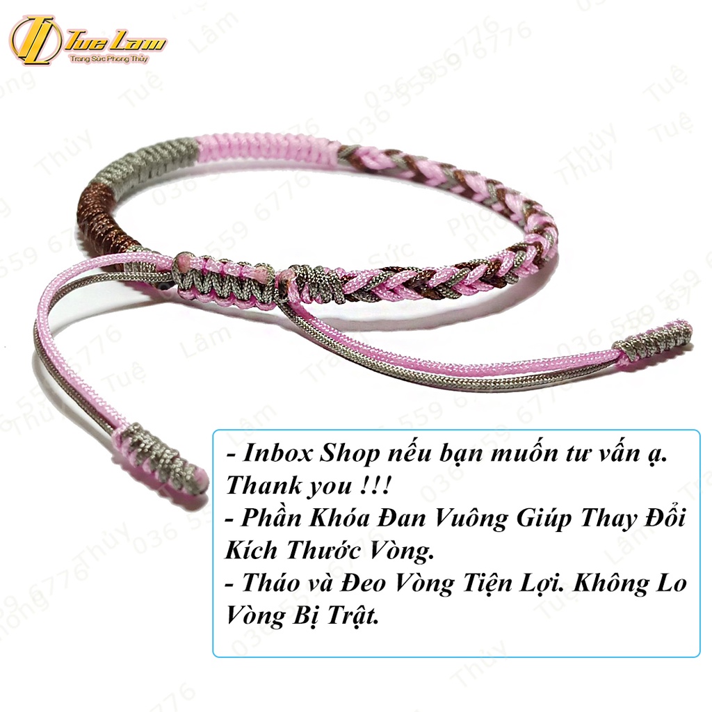 Vòng tay chỉ bện handmade tibet đa sắc phong cách may mắn - Tuệ Lâm