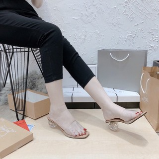 Dép cao gót 5p quai trong gót trong khoét tròn độc lạ cá tính