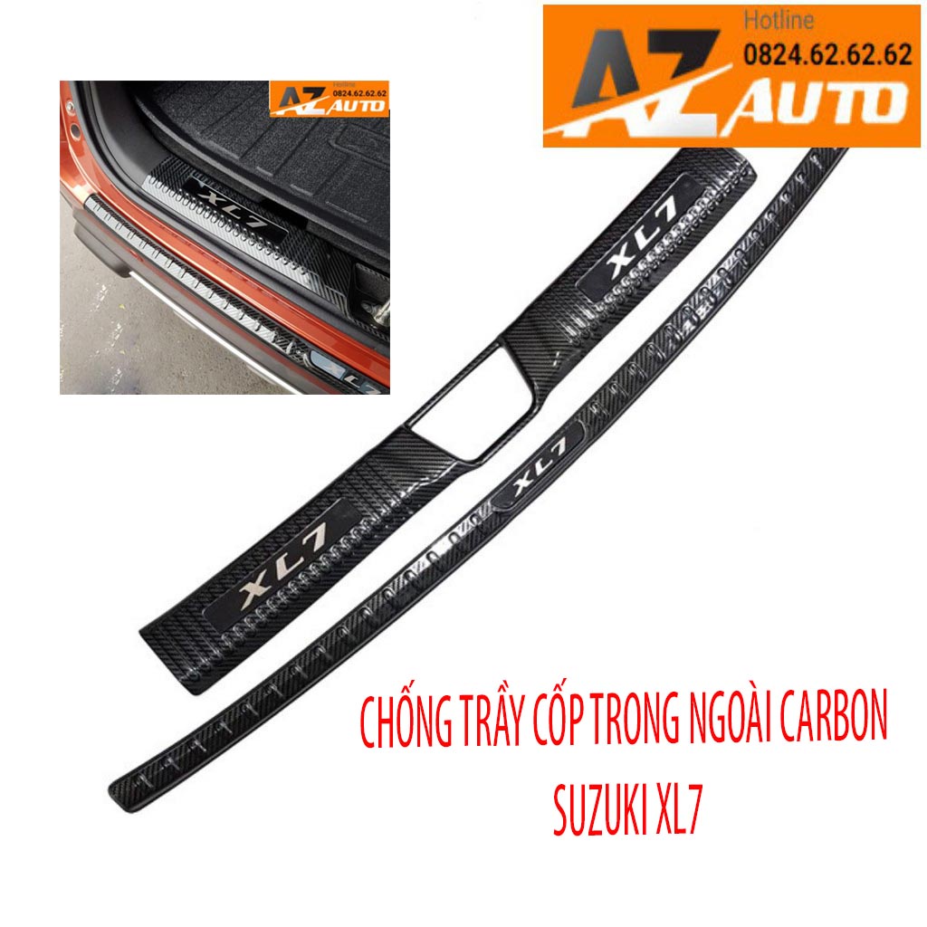 Ốp chống trầy bậc cốp Carbon dành cho Suzuki XL7