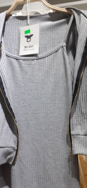 Váy len body kèm khoác