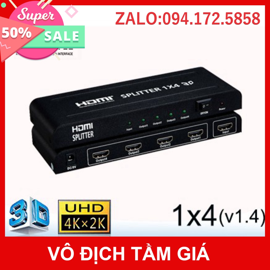 HOT -  Bộ Chia HDMI 1 ra 4 HDMI SPLITTER 1 x 4 (mạch dài)