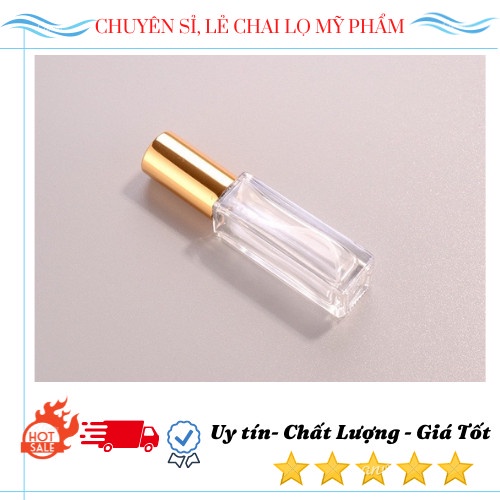 Chai Chiết Nước Hoa Thủy Tinh Thân Vuông 10ml