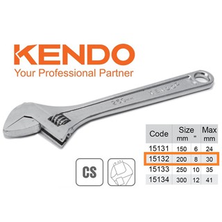 Mỏ lết 200mm 8inch độ rộng Max 30mm CS KENDO 15132