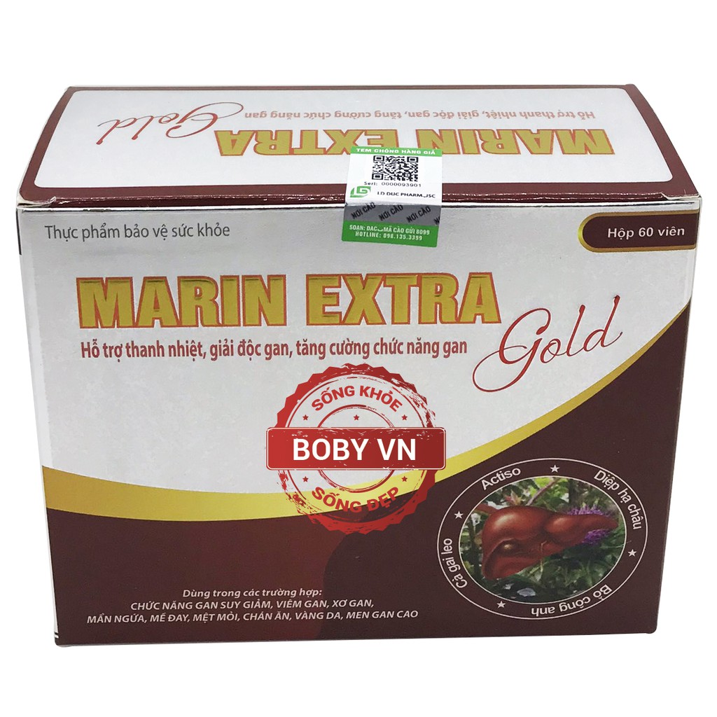 Marin Extra Gold thanh nhiệt giải độc, tăng cường chức năng gan (Hộp 60 viên)