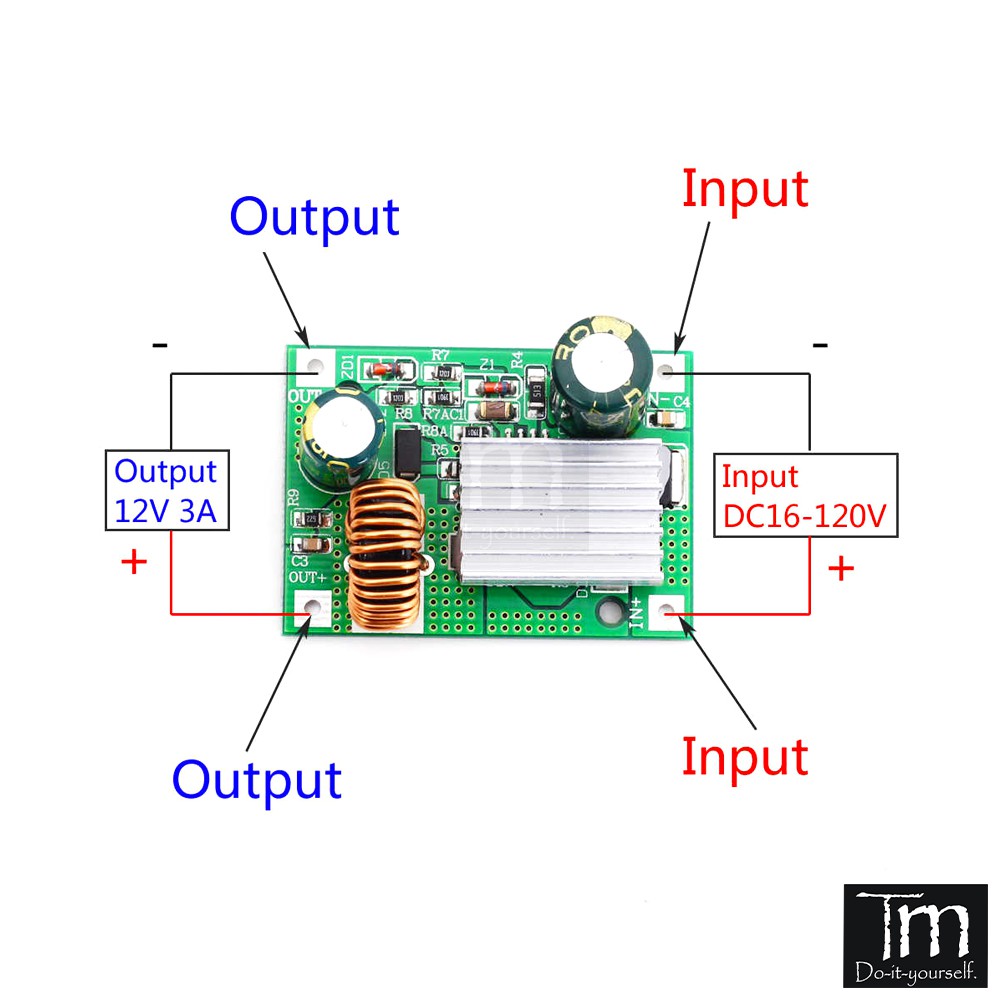 Mạch Hạ áp 9-120V Điện Áp Cao Xuống 5-12V 3A
