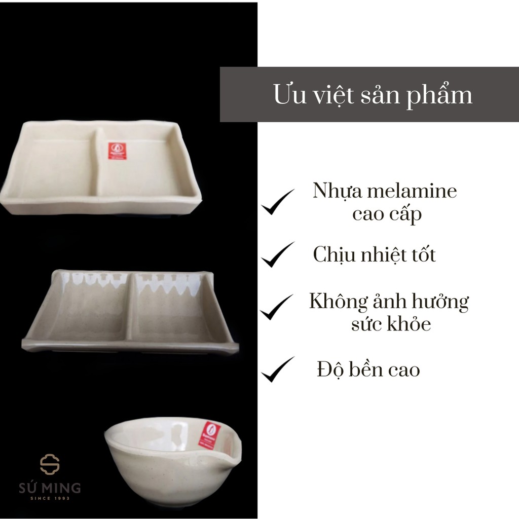 Combo 5 Chén Dĩa Nước Chấm Bằng Nhựa Melamine Cao Cấp Dùng Trong Nhà Hàng, Quán Ăn