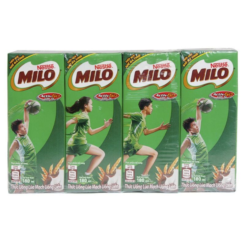 Lốc 4 hộp sữa Nestle Milo 180ml/hộp