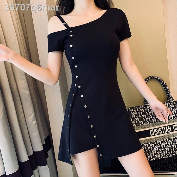 Summer new kiểu dáng Hãy cẩn thận với máy Đầm quây không dây khóa kim loại đều màu Mỏng đặc biệt nữ mùa hè
