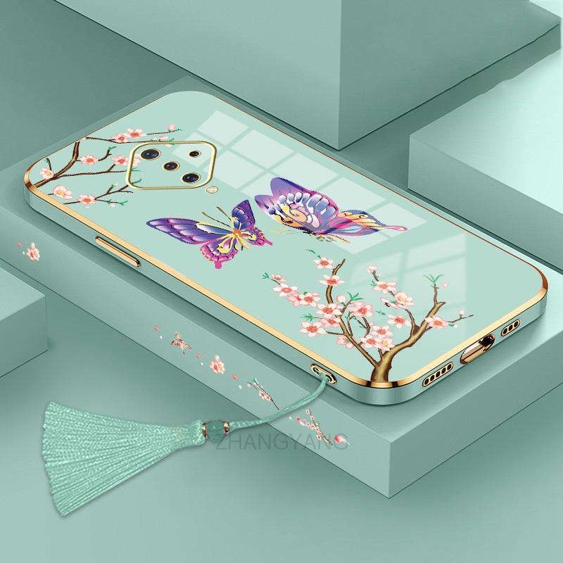 ốp lưng vivo s1 pro Ốp Điện Thoại Silicon Họa Tiết Bươm Bướm Kèm Dây Đeo Cho vivo s1 pro