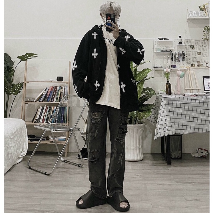 HOT TREND 2022 - Áo khoác nỉ in hình thánh giá full áo , Nỉ cao cấp