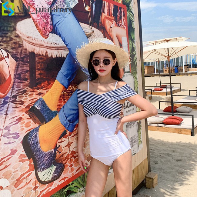 Đồ Bơi Nữ Một Mảnh Kẻ Sọc Thời Trang