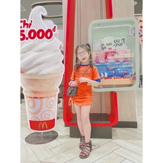 Đầm dây rut bé gái