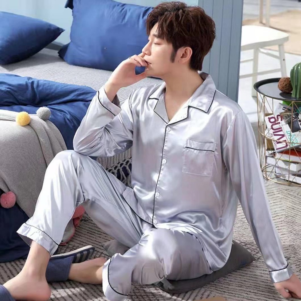 đồ ngủ nam mùa xuân và hè băng lụa dài tay phần mỏng mô phỏng thanh niên thu / đông cộng với kích thước dịc | BigBuy360 - bigbuy360.vn