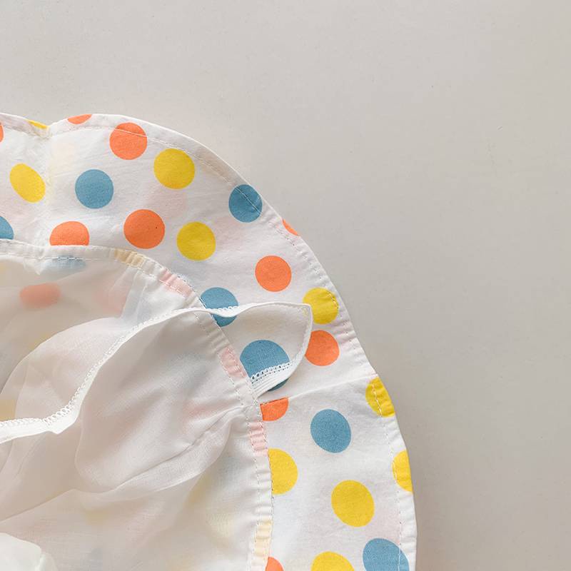 Mũ xô bằng cotton hoạ tiết chấm bi đáng yêu cho bé