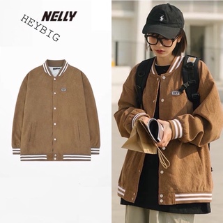 Áo khoác bomber [7362] Nelly Heybig form rộng dành cho nam và nữ hey 59 (chất len tăm)