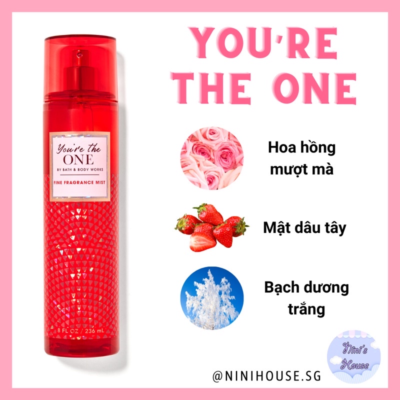 [Hàng Mỹ] Xịt thơm, Kem dưỡng Bath and Body Works mùi You’re The One