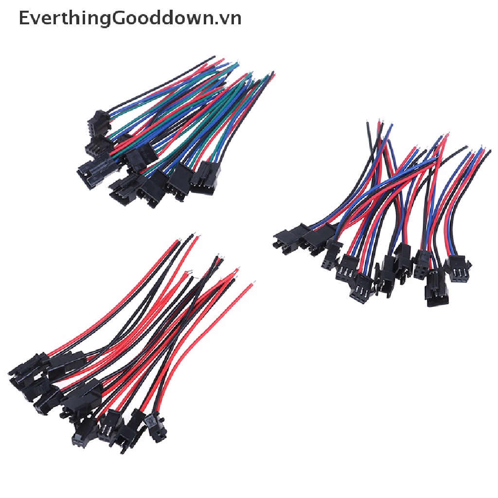 Set 5 Cặp Đầu Nối Dây Đèn LED 20cm 20cm 2Pin 3Pin 4Pin Chuyên Dụng