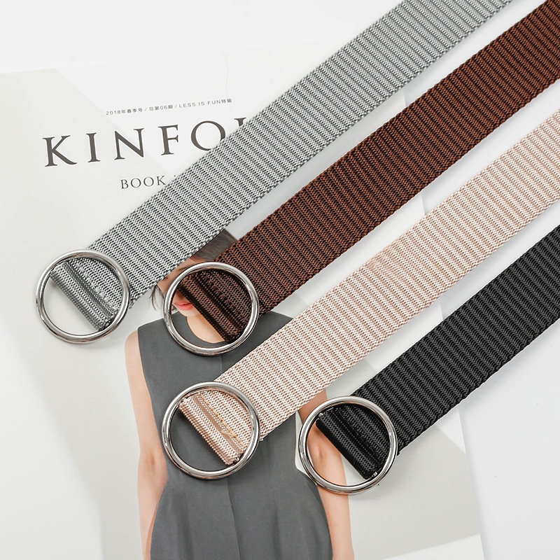 Thắt Lưng Vải Canvas Phối Khóa Hợp Kim Cho Nam Và Nữ