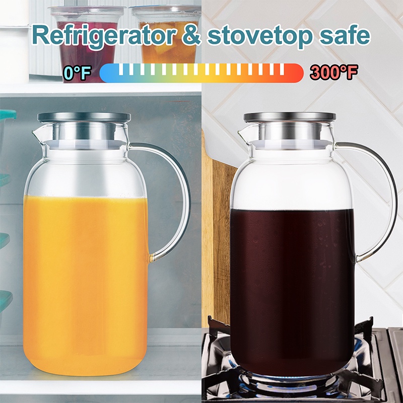 Bình Nước Thủy Tinh Borosilicat Trong Suốt Kèm Đồ Lọc Dung Tích 2500ml