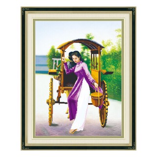 Tranh thêu chữ thập Cô Gái Việt 53382 (62x79) chưa thêu